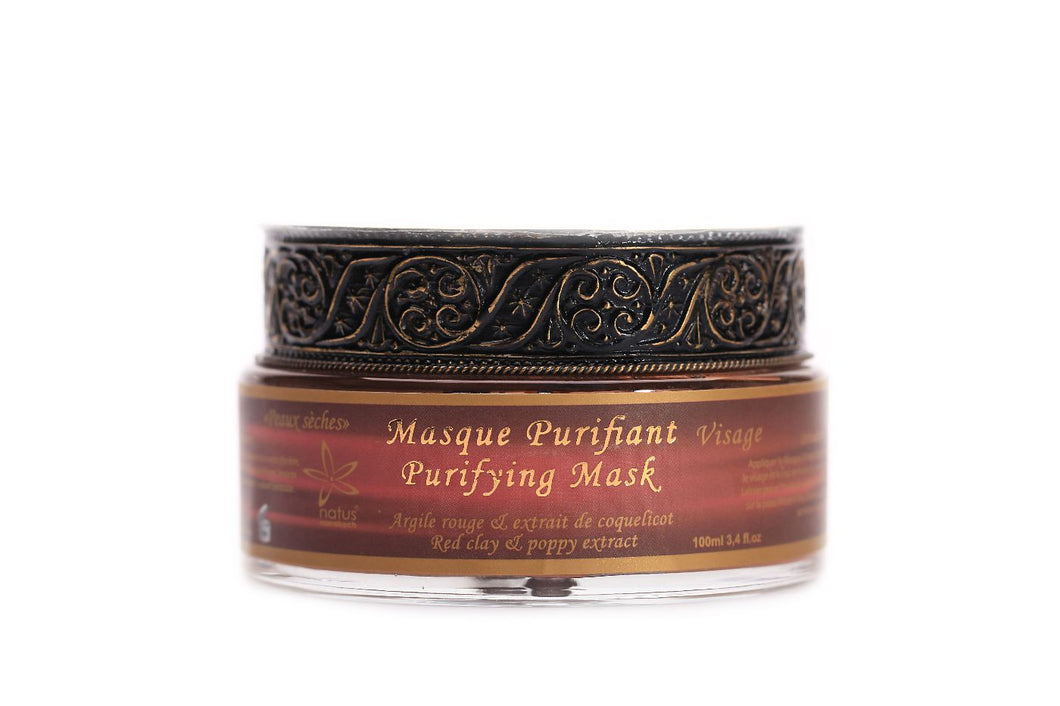 Natus - Masque Purifiant Visage à l'Argile Rouge & Extrait de Coquelicot 100ml